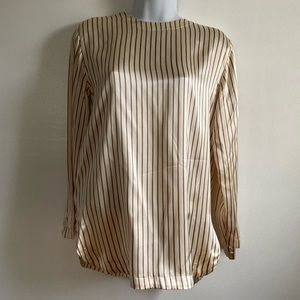 100% soft striped silk blouse